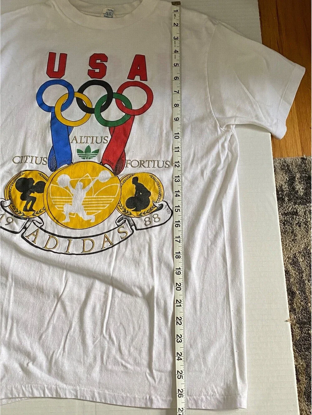 Adidas Vintage Olympics T Shirt 1988 Summer Games Seoul M USA Single Stitch